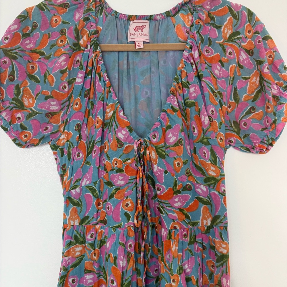 Banjanan Floral Tie-Front Maxi Dress